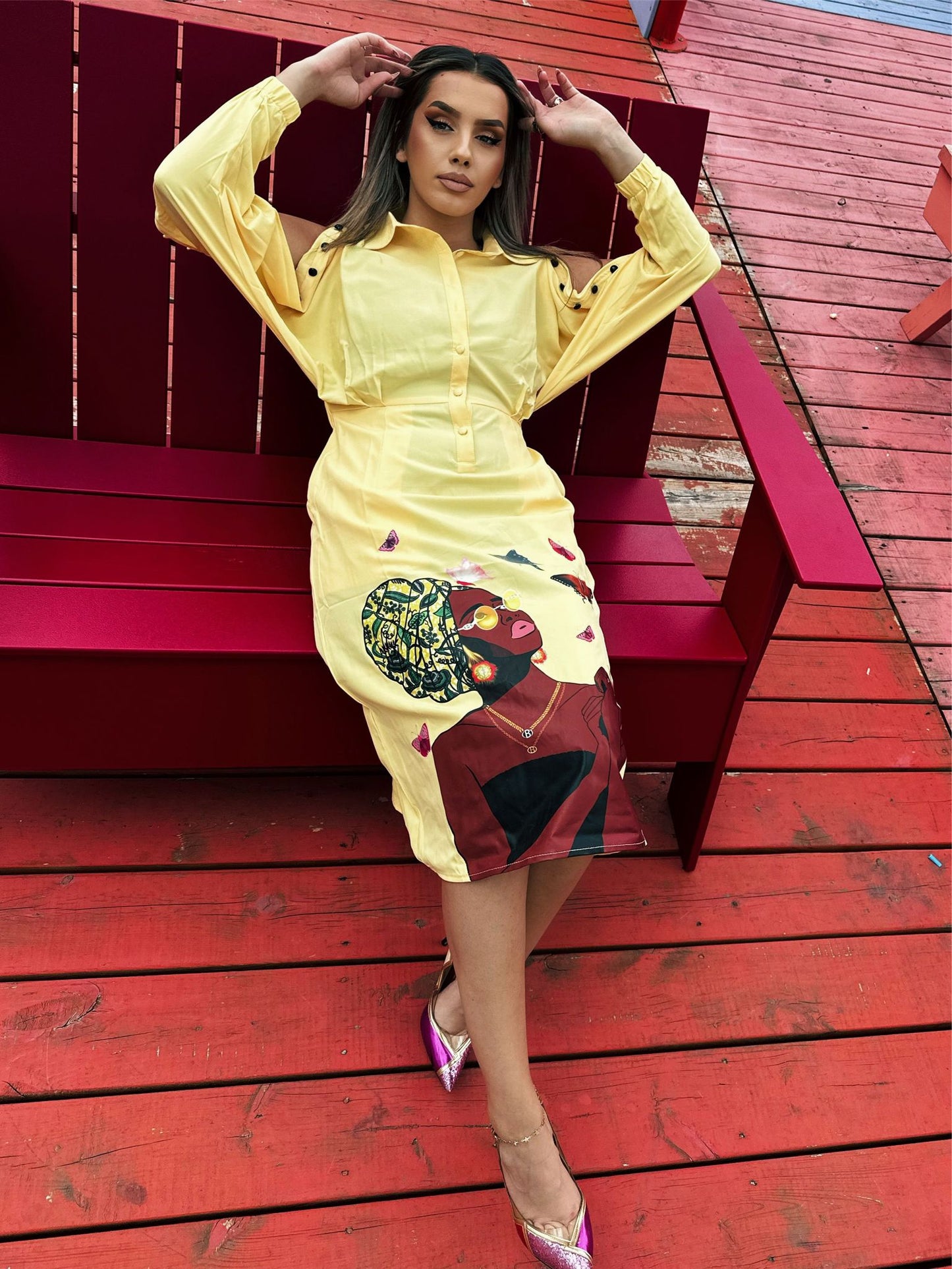 African Art Shirt Dress 2.0