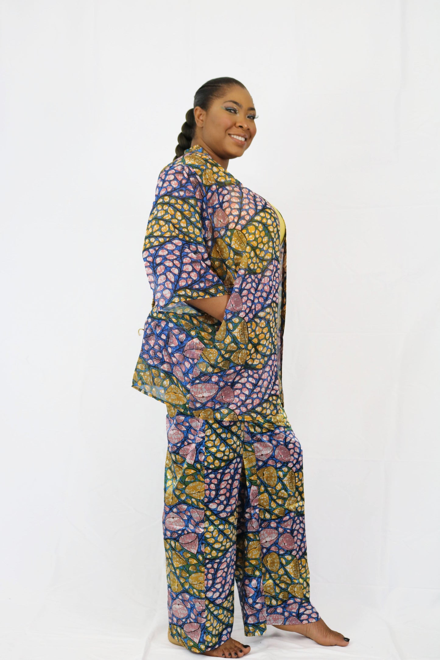 2pcs African Ankara Kimono Set