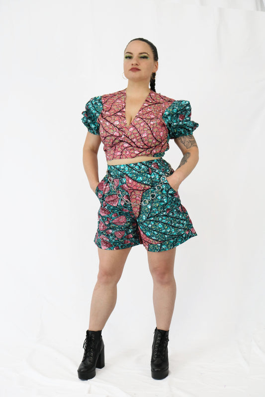 Ankara Crop Top Set