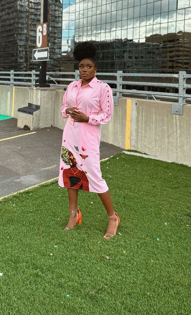 African Art Shirt Dress 2.0