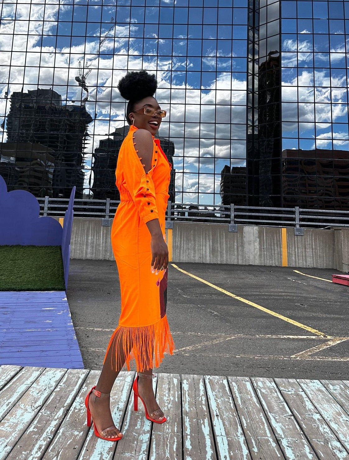 African Art Fringed Shirt Dress 2.0