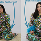 2 PC Feather Cuff Pajamas Set