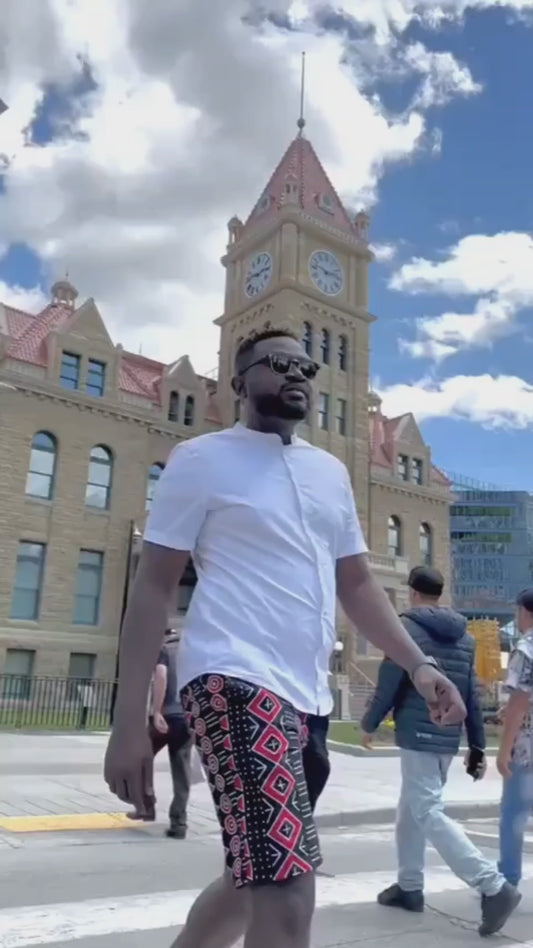 Male African Shorts with Zipper
