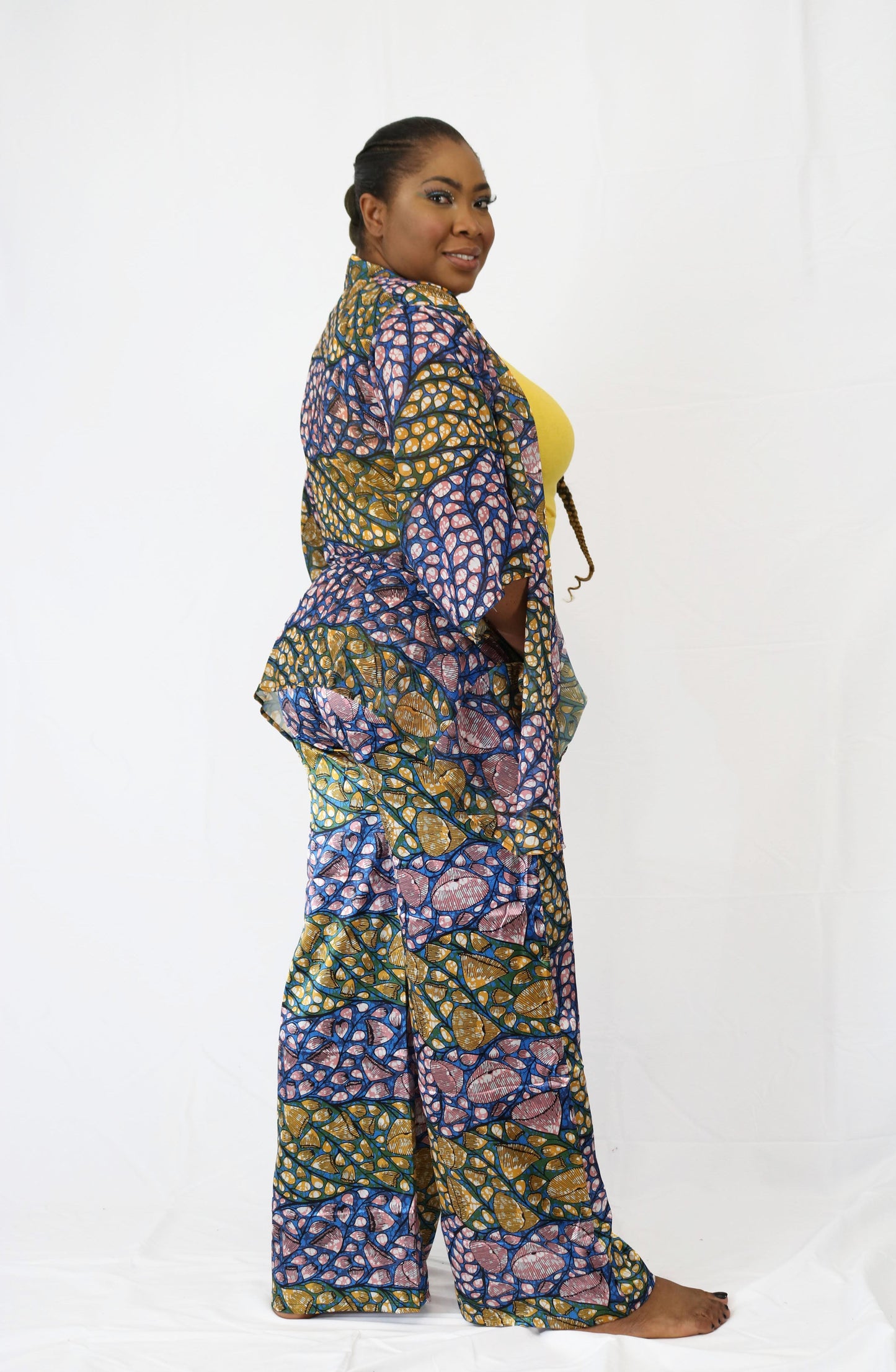 2pcs African Ankara Kimono Set