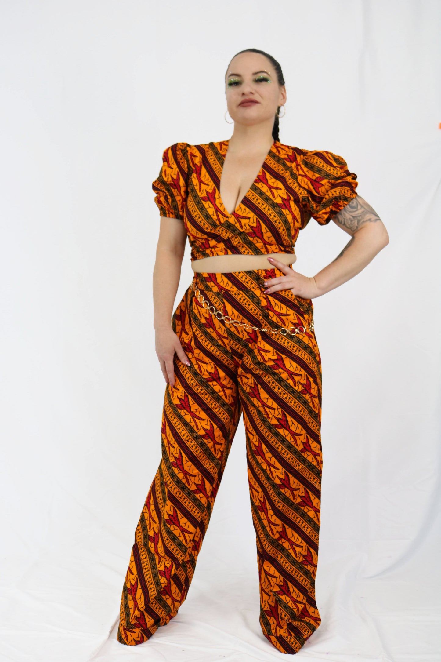 Ankara Crop Top Set