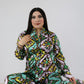 2 PC Feather Cuff Pajamas Set